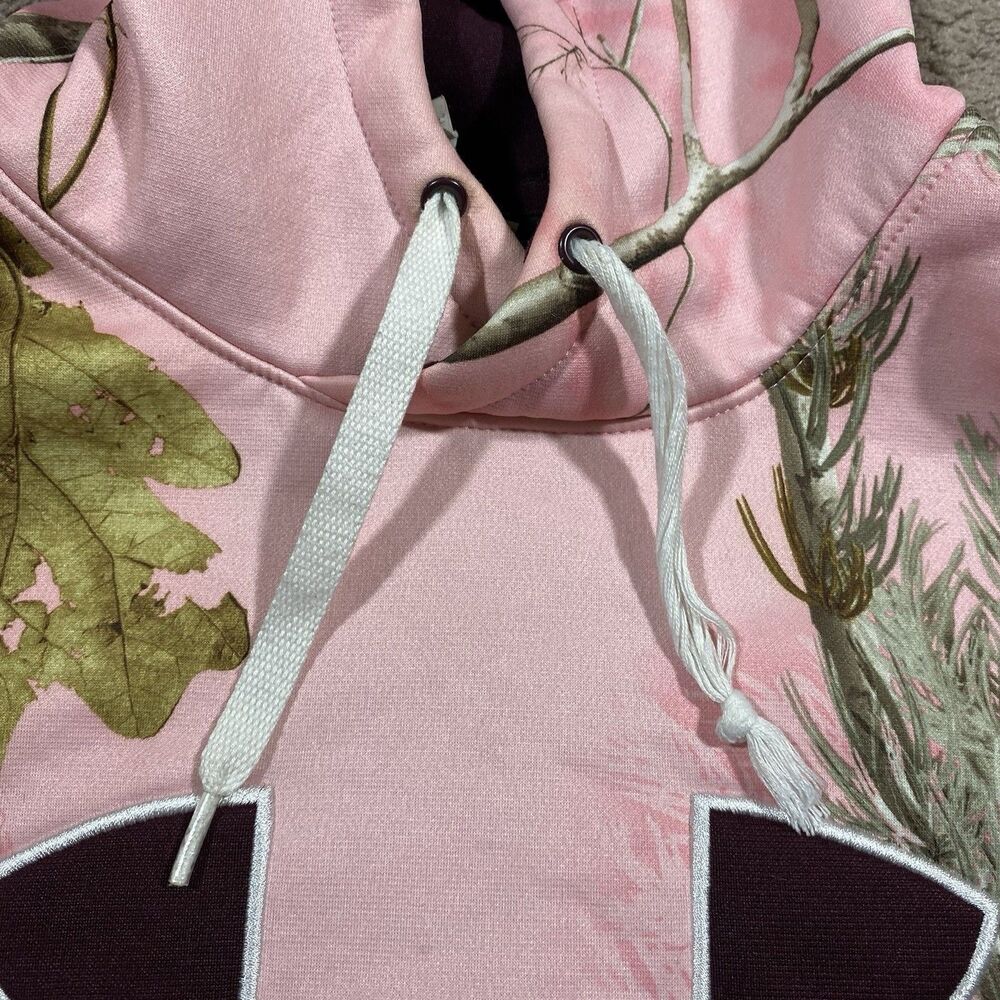 Under Armour ColdGear Realtree Pink Camo Hoodie Women Small Loose Fit - Picture 2 of 7